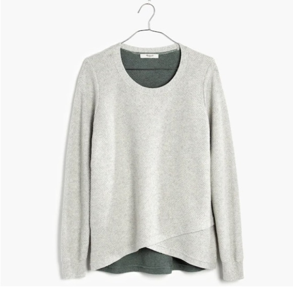Madewell Feature Pullover Sweater in Colorblock - Marled Blizzard